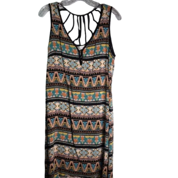 Mlle Gabrielle Black and Brown Aztec Sundress - Picture 2 of 13